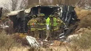 Raw: 10 Killed As Prison Bus Strikes Train in TX