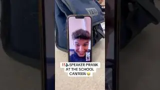 Speaker prank 🔊😂 #voiceeffects #reaction #prank #speaker #school #schoolcanteen #trump #trending