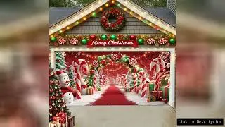 1pc Charming Farmhouse Christmas Garage Door Banner - Snowman, Cane Candy, and Tree Design | No Powe
