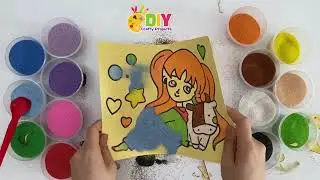 Girl Sand Painting | Sand painting for kids | DIY Crafty Projects
