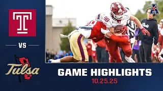 Temple vs Tulsa Football Highlights | Oct 25 2025