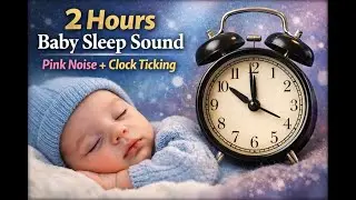 2 Hours Baby Sleep Sound | Pink Noise + Clock Ticking #asmr