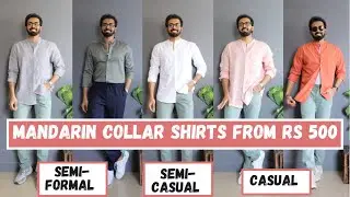 *BEST* Budget Mandarin Collar Shirts (Plain color) for men Under Rs 999| Shirts haul for men 2022