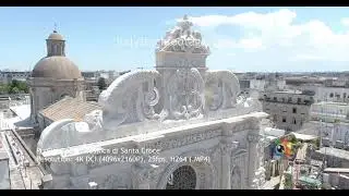 Puglia: Lecce, Basilica di Santa Croce 4K DCI aerial video