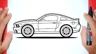 How to Draw Ford Mustang GT 🚘 | Easy Drawing Step by Step for Beginners