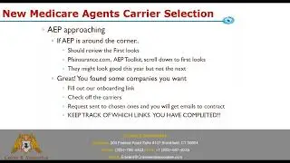 New Medicare Agent Training - Choosing the right Carriers