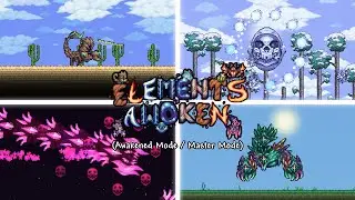 Terraria || Elements Awoken - All Bosses (Awakened Mode / Master Mode)