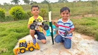 Kids Unbox RC Monster Car & Toy Gun | Fun with JCB Toys | CN Vlogs video