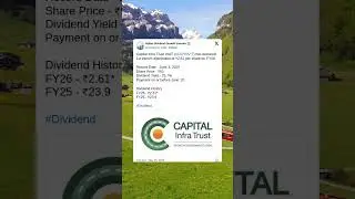 Capital Infra Trust InvIT has declared 1st Interim Dividend for FY26. #BreakingNews #StockMarket