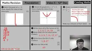 Maths Revision GCSE Foundation - Video 5 - 12th Dec