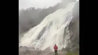 Powerscourt waterfall in flood 2025 