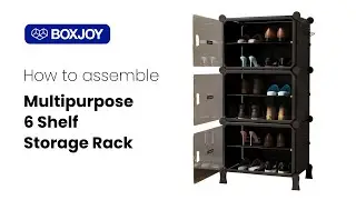 How to assemble 6 Shelf Multipurpose Hard Plastic Door Storage Rack | BOXJOY