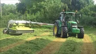 Mowing for 3rd Cut with John Deere 6430 & Claas