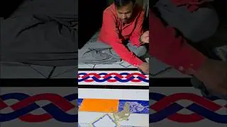 Door Seal Chain Design | Satisfying Tile Work #shorts