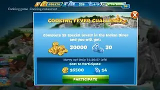 Cooking Fever Challenge ( Indian Diner level 1 to 5 ) 3 Star ⭐⭐⭐