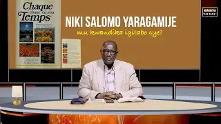 Niki Salomo yaragamije mu kwandika igitabo cye? | Dr. NKURUNZIZA François