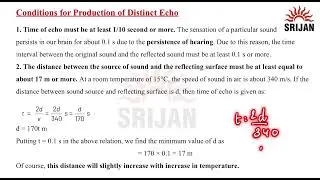 3. Conditions for production of echo and multiple echoes