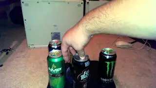 Energy Drink Taste Comparison: green Monster vs green AMP vs yellow Rockstar vs NOS vs Full Throttle