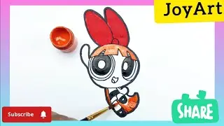 Cara Menggambar Powerpuff Girls Blossom Mudah untuk Anak anak | Tutorial Menggambar Powerpuff