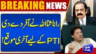 Big Offer to PTI  | Rana Sanullah's Announcement | PTI Protest | Breaking News | Dunya News