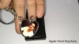 steel apple keychain | Customised keychains online | Print Photo.in
