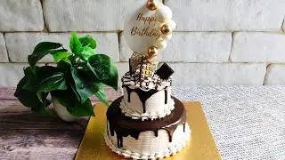 ২টা ডিম দিয়ে ২ তালা চকোলেট বার্থডে কেক | চুলায় তৈরি দেড় পাউন্ডের ২ তালা কেক | 2 Tier Chocolate Cake
