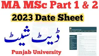MA MSc Annual 2023 Date Sheet PU