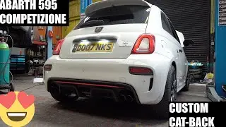 ABARTH 595 CUSTOM EXHAUST/ H&R SPRINGS *SOUNDS AWESOME*
