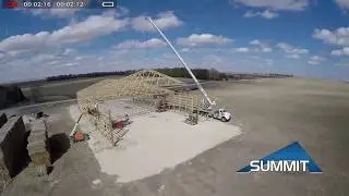 Summit Contracting - Erecting Trusses on Hay Shed and Completed Pics