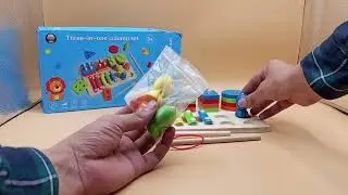 Unboxing 3 in 1 Wooden Toy Set    Xylophone  Shape Sorter   Fishing Game in ONE