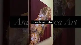 Acrylic Dutch pour art using clear glass stone in middle with epoxy Resin. On 36&rdquo;x36&rdquo;.