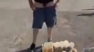 Man gets dacked while carrying a big tray of BEERS 🍻 🍺 ( WAVE  FM PRANK )