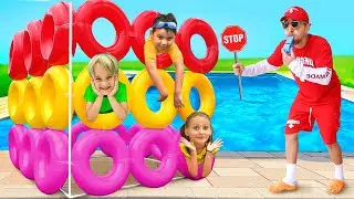 Дети учатся технике безопасности на бассейне