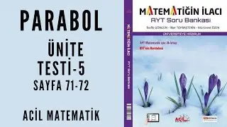 MATEMATİĞİN İLACI AYT SORU BANKASI (Parabol  Ünite Testi-5)