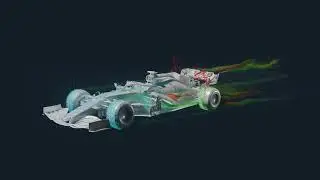 TCAE F1 Flow Visualization | Unphysical Flow Simulation in Blender (25 FPS)