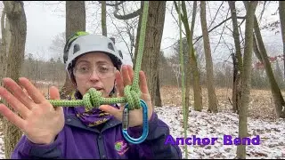 How to tie an Anchor Bend termination knot for an arborist climbing system.