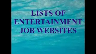 Lists of Entertainment Job Websites
