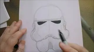 Drawing A Stormtrooper Helmet Timelapse