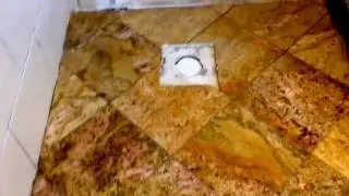 Granite floor tile installation complete