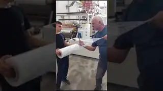 stretch film making machine for jumbo roll running good in Turkey #stretchfilmmachine