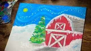 Winter Cabin Painting