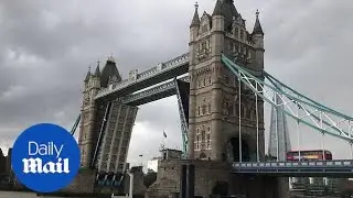 Disastrous scenes as Tower Bridge jammed open after technical fault