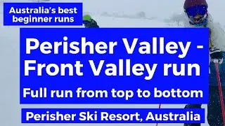 Perisher Beginner Runs - Front Valley - whole run - top to bottom!