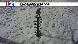 FOX21 Snow Stake records more than a foot of snow outside station on Jan. 9, 2026