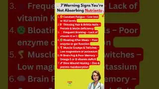 💡 7 Warning Signs You're Not Absorbing Nutrients #seniortipsdaily