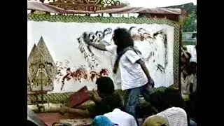 Wayang Imaginasi. Heri Dono, at event organized by Sutanto. Central Java 1989. Video: jody diamond