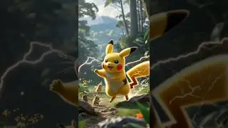 Gigantamax Pikachu in Real Life: Playing in a Stunning Forest Habitat! #pokemon #cute #animals #ai