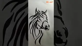 Horse vector drawing #horse #art #easy #shorts #vector