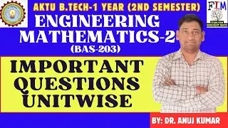 ENGINEERING MATHEMATICS 2 IMPORATANT QUESTIONS | IMPORATANT QUESTIONS UNITWISE ENGINEERING MATH 2