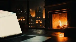 LIVE: Cozy Gothic Rain & Fireplace for Monday Night Home Office  | Study, Work & Relax!